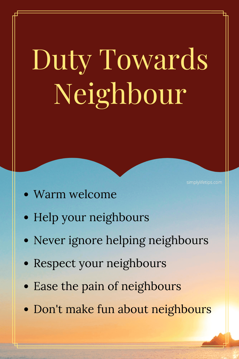 What Is Your Duty Towards Neighbour?