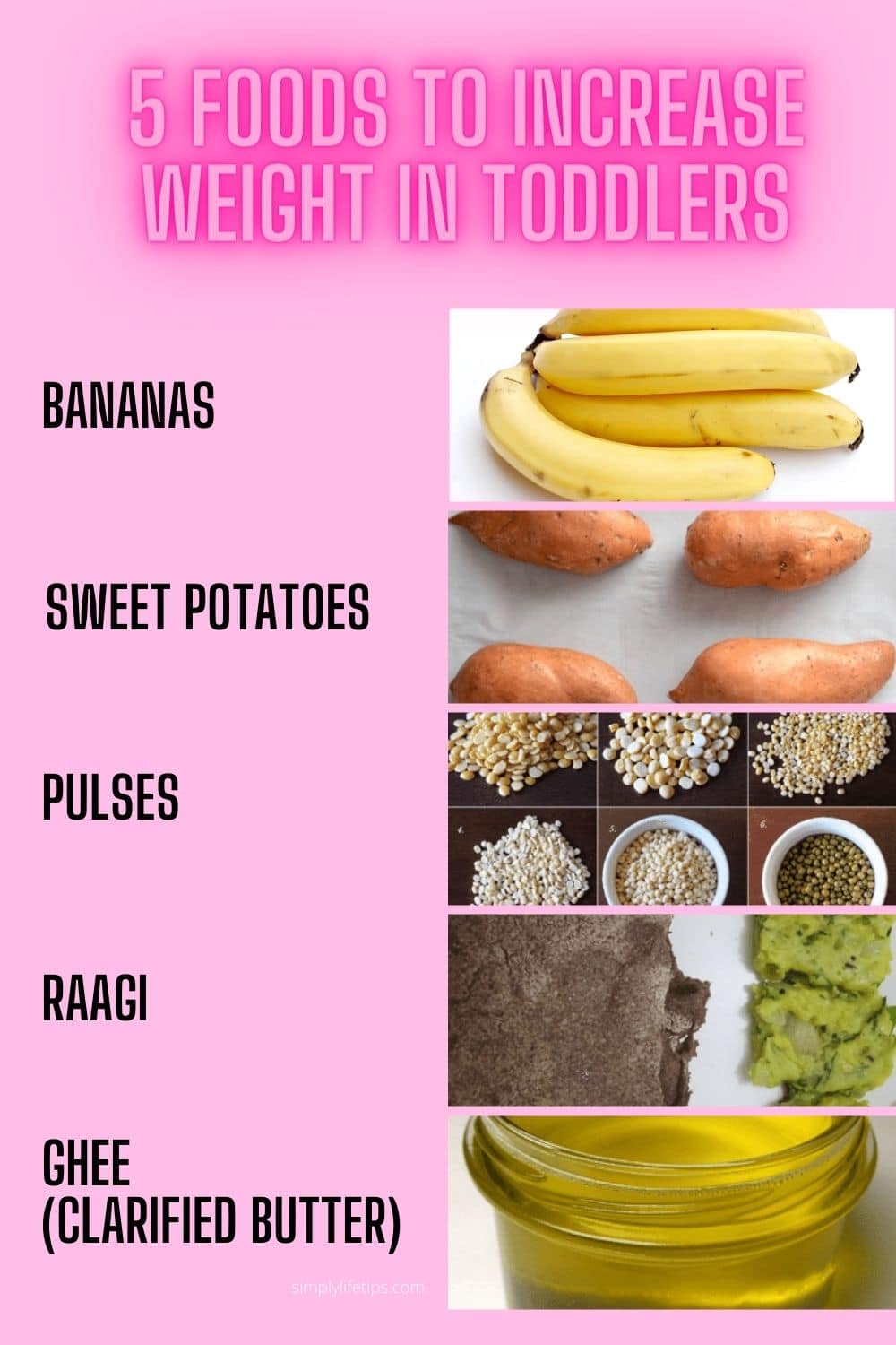 Foods for increase weight in toddlers