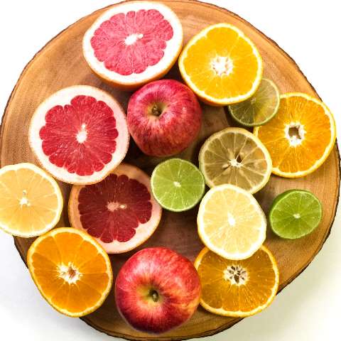 Healthy diet citrus fruits lemon apples